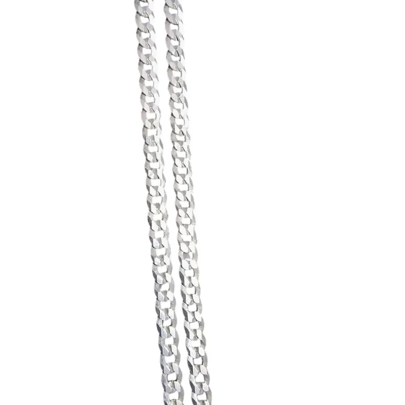 Cadena de plata con cruz de esmeraldas naturales - Image 2