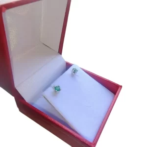 Topos en plata con esmeralda natural